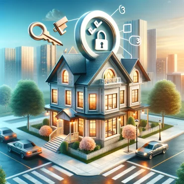 A photo-realistic image focusing on 'Unlocking Success: 10 Tips for Identifying the Ideal Rental Property'. They feature attractive rental properties, symbolizing ideal investment opportunities, with subtle elements representing success and guidance.